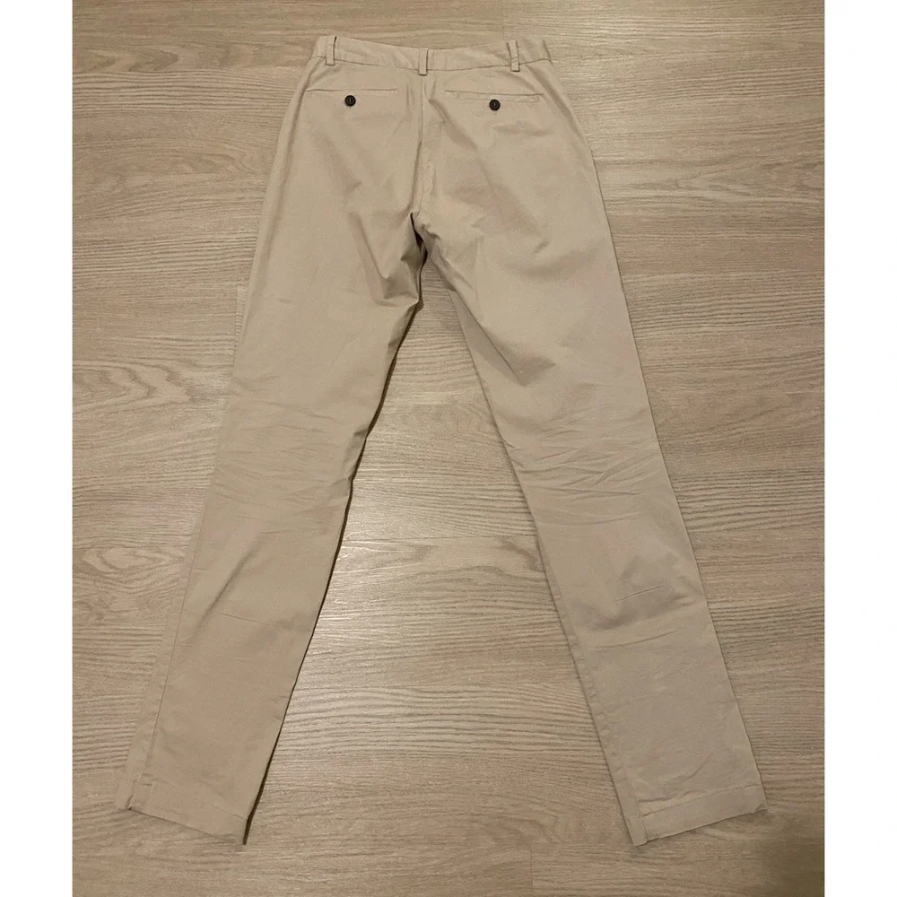Sunspel Slim Fit Chino Pants 30x34 Light Stone Preppy Office Made in Portugal
